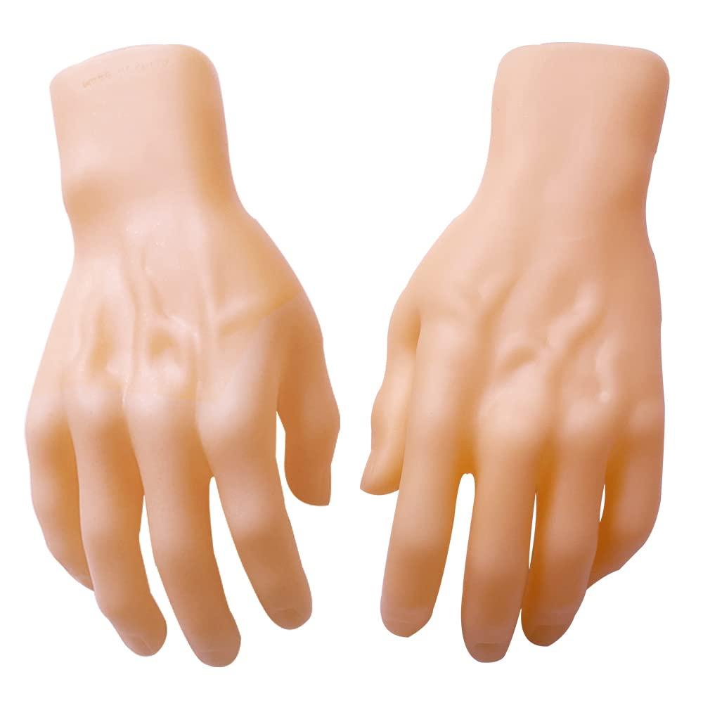 2 Pieces Spooky Halloween Decoration Realistic Hands, Fake Human Hands Bloody Dead Body Parts Haunted House Decorations (Left and Right)