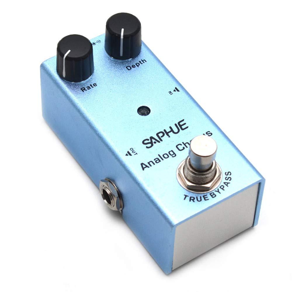 SAPHUEAnalog Chorus Guitar Effects Pedal Effect Pedals Rate/Depth Knob with Steel Metal Shell Mini Single Type Dc 9V with True Bypass Switch for Multi Electric Guitar Kit