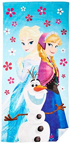 Disney Frozen Celebrate Summer Bath or Beach Cotton Towel. Anna, Elsa Olaf Print. Favorite Princess Characters From Hit Movie Frozen