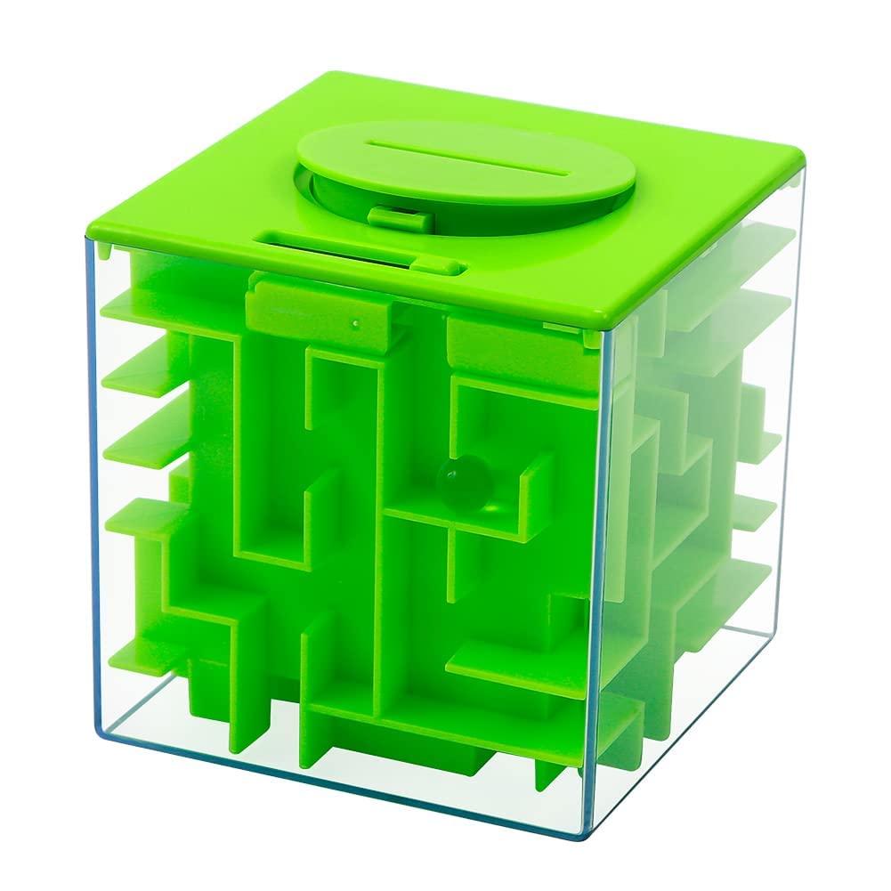 ThinkMax Money Maze Puzzle Box for Kids and Adults, Perfect Money Holder Maze Puzzle Gift Box (Green)