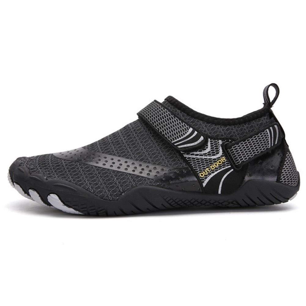 Elastic Quick Dry Aqua Shoes Plus Size Nonslip Sneakers Women Men Water Shoes Breathable Footwear Light Surfing Beach Sneakers Gaodpz (Color : A Black, Size : 9)