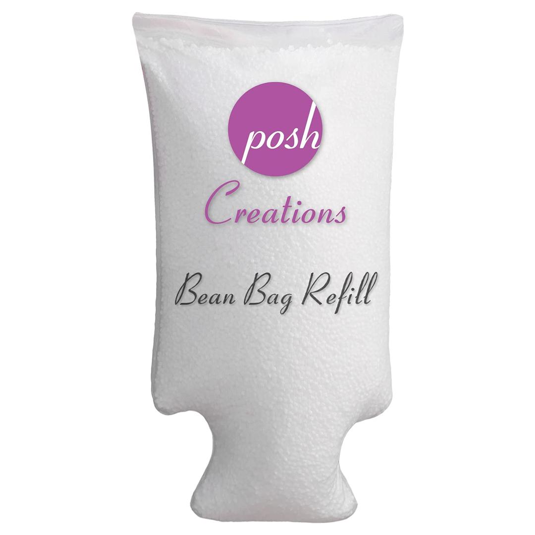 Posh Creations Filling Bean Bag Refill, 100 L, White with EZ-Pour Zipper Spout