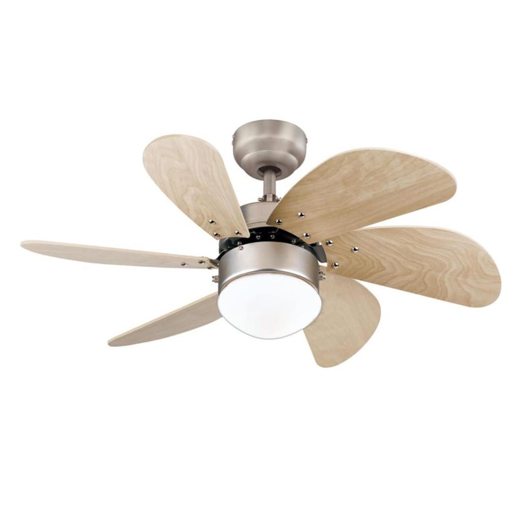 Westinghouse 7224000 Turbo Swirl Indoor Ceiling Fan with Light, 30 Inch, Brushed Nickel