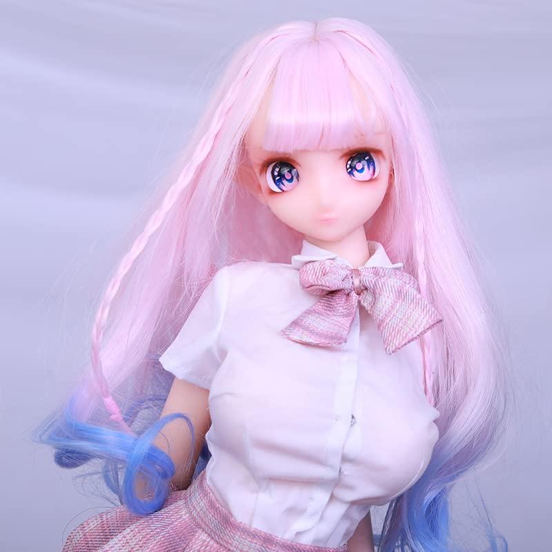 Junying/MOZU Peach 1/5 Female Seamless Action Figures Full Silicone Material, Jydoll 60cm Flexible Female Figure Dolls for Cosplay/Photography/Arts (Wig)