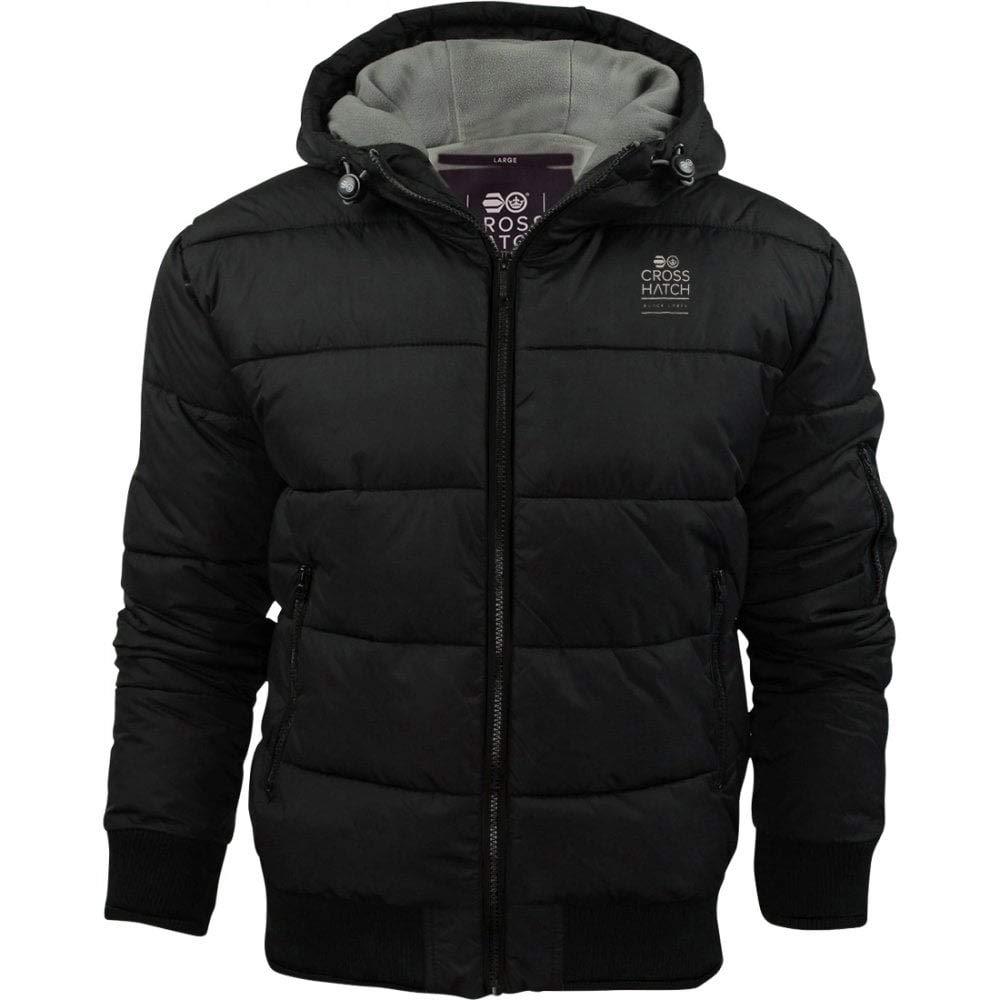 Crosshatch Mens Althorpe’ Quilted Padded Hood Jacket Fleece Lined Winter Coat.