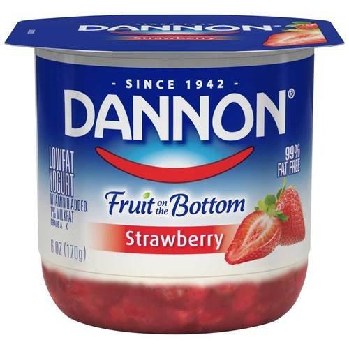 Dannon Fruit on the Bottom Strawberry Yogurt, 6 Ounce -- 12 per case.