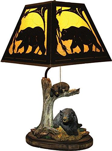 River's Edge Bear Table Lamp with Metal Shade