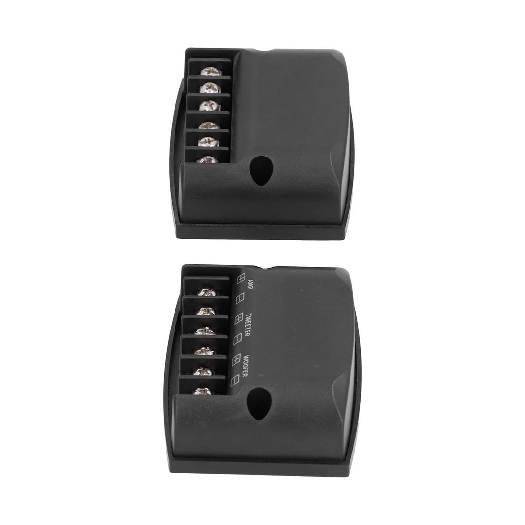 Audio Crossover Speaker Frequency Divider,Universal 2 Way Speaker Frequency Divider High Frequency Capacitors 2pcs Black for Car