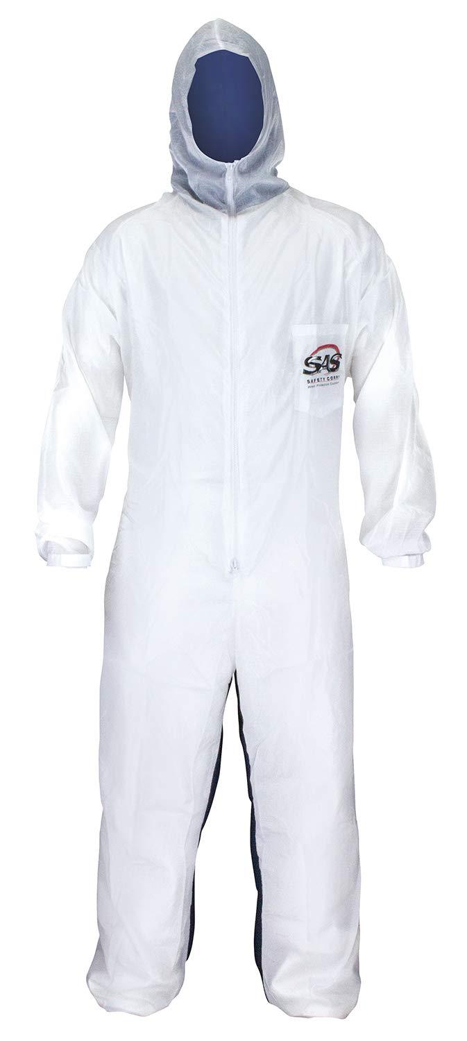 SAS Safety 6938 Moon suit Nylon Cotton Coverall, Large, White