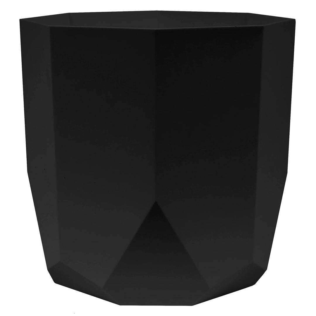 Bloem Tuxton Modern Hexagon Small Planter: 10" - Black - Matte Finish, Durable Resin, Modern Design, Optional Drainage Holes, for Indoor and Outdoor Use, Gardening, 2.7 Gallon Capacity