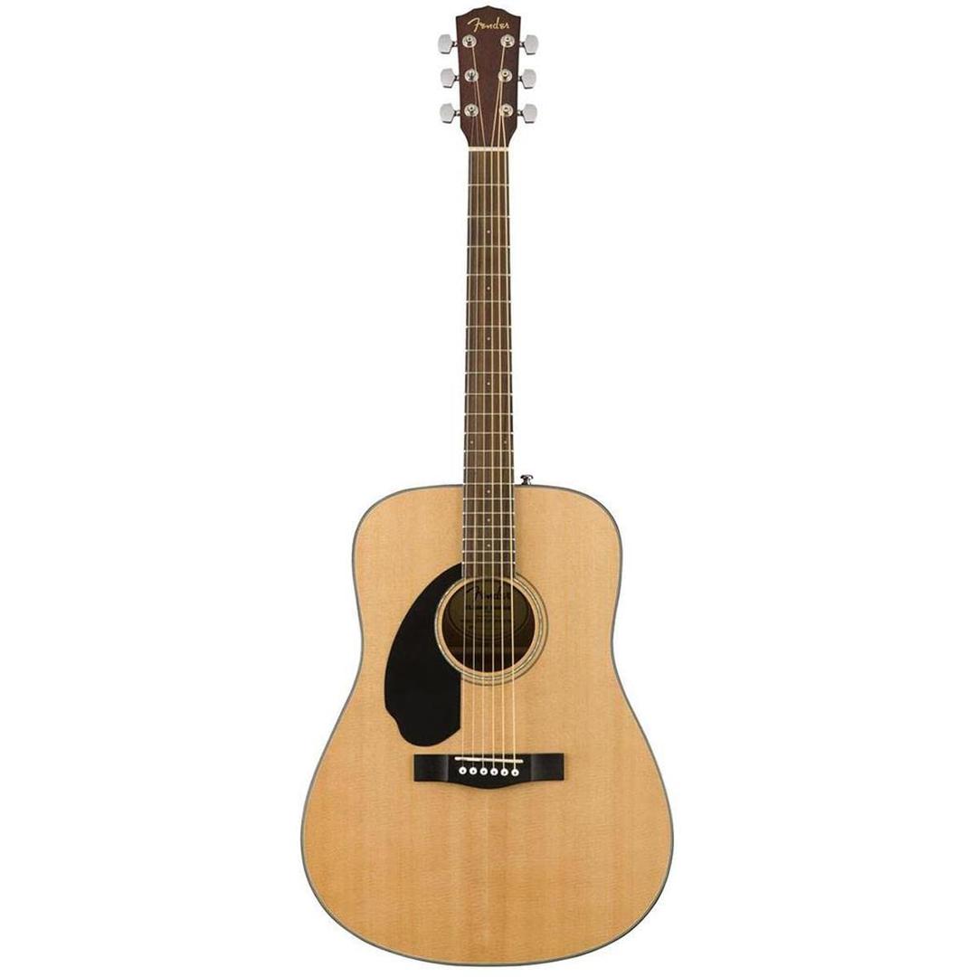 Fender Left-Handed Acoustic Guitar, CD-60S, with 2-Year Warranty, Dreadnought Classic Design with Rounded Walnut Fingerboard and Phosphor Bronze Strings, Glossed Natural Finish, Mahogany Construction