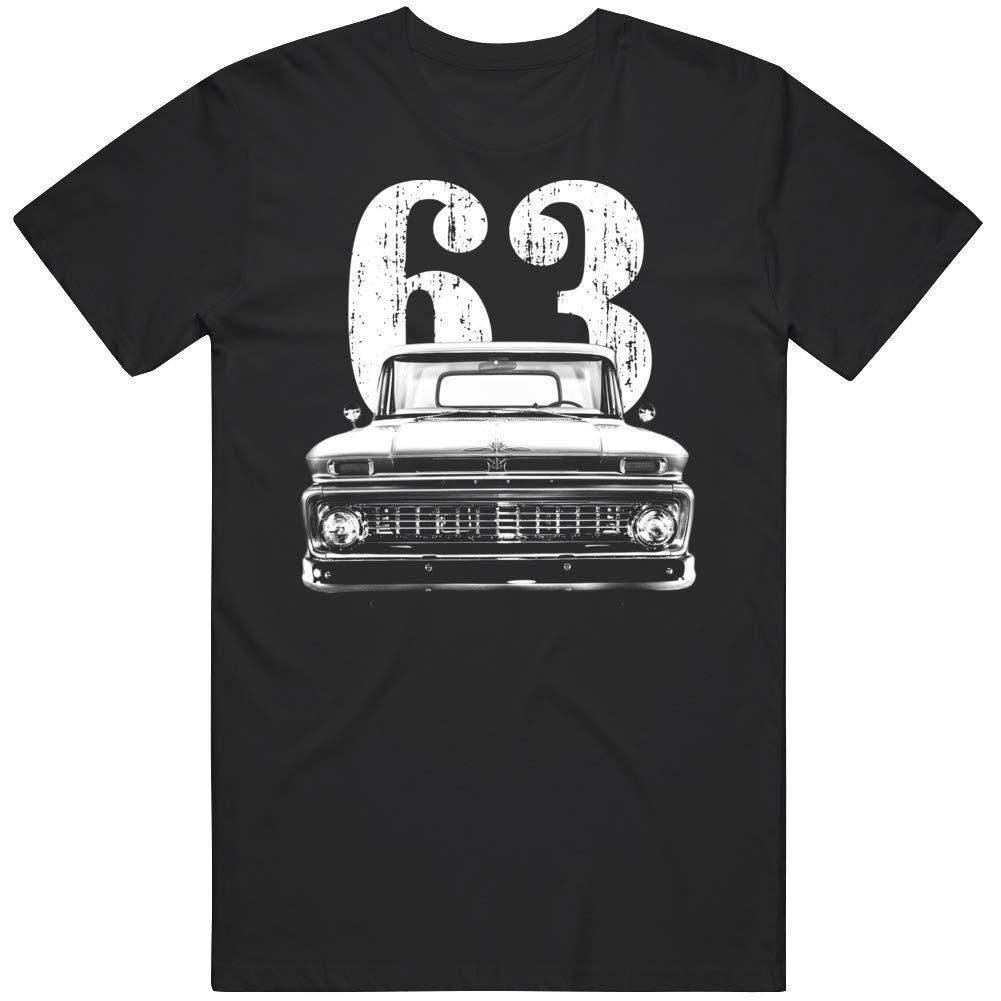 PurpleMonkeyTees 1963 C10 Pickup Truck Front Grill View with Year T Shirt