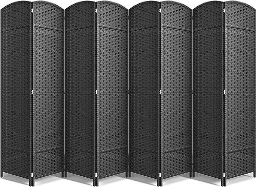 Sorbus 8 Panel Room Divider 6 ft. Tall - Privacy Screen, Extra Wide Double Hinged Panels, Mesh Hand-Woven Design, Partition Room Dividers and Folding Privacy Screens, Wall Divider for Room Separation