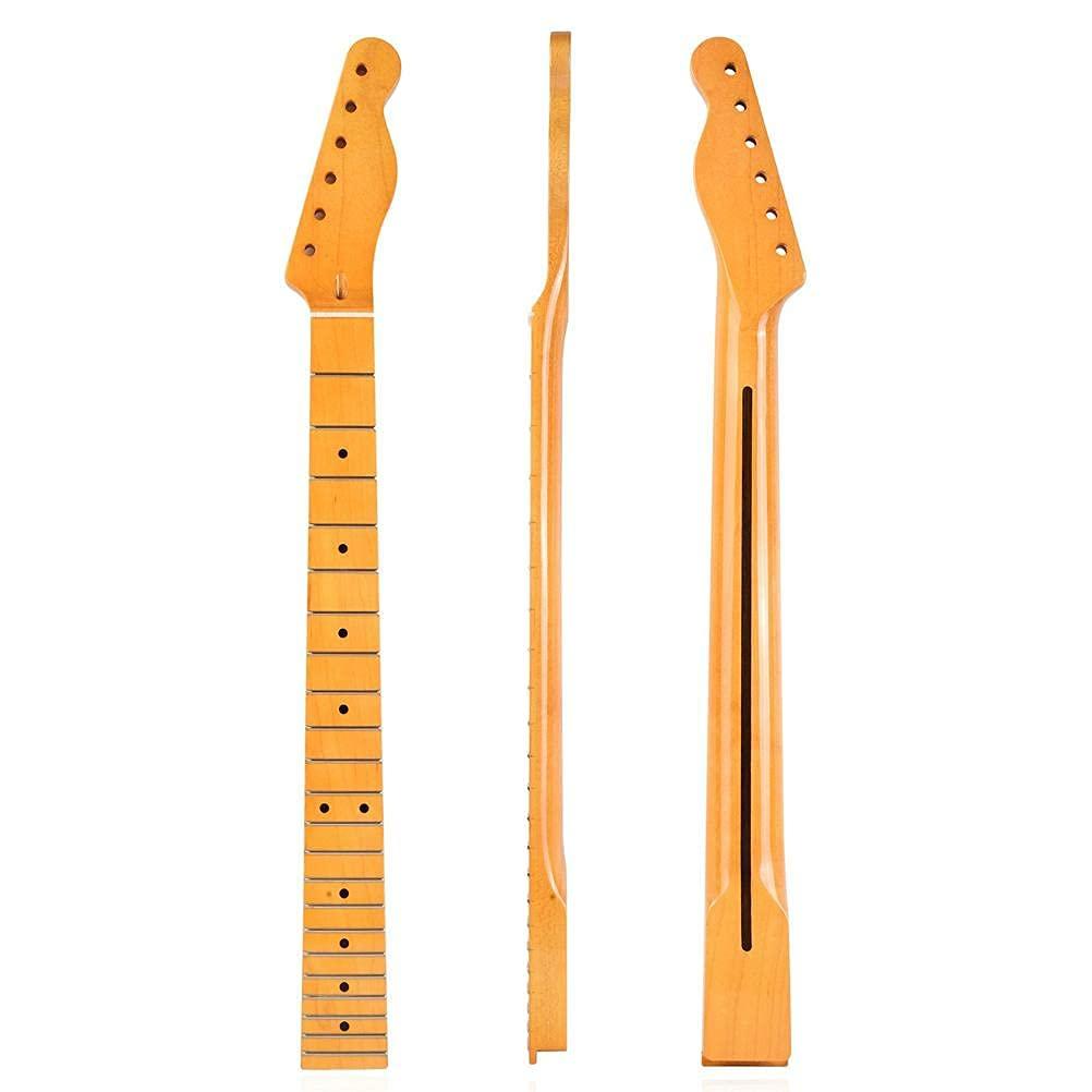 Matte Yellow Electric Guitar Neck Replacement DIY Guitar Parts 22 Frets Maple Fretboard Bolt On for Electronic Guitar Lovers