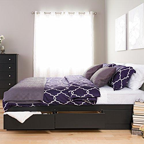 PrepacMate's King 6-Drawer Minimalist Platform Storage Bed, Contemporary King Bed with Drawers 81.5" L x 78.5" W x 18.75" H, Black, BBK-8400-K