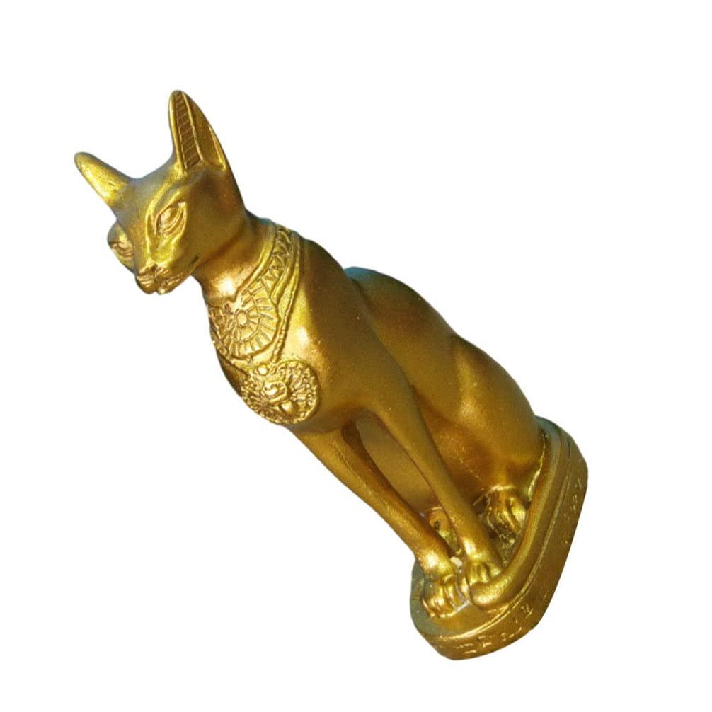 Egyptian Goddess Ancient Egypt Egyptian Cat Sculpture Goddess of Ancient Egypt Statue Resin Collectible Animal Figurines Home Office Table Decor Gold Egyptian Statue