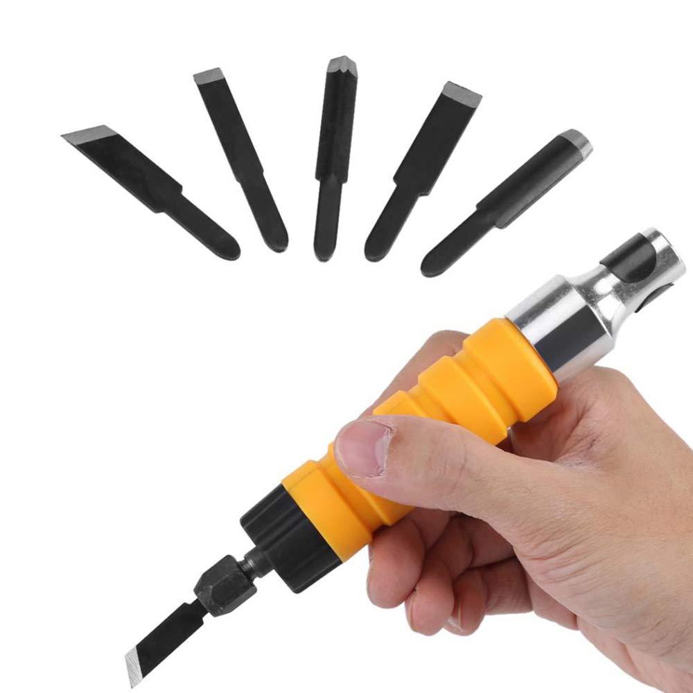 Electric Chisel BE-TOOL Electric Wood Chisel Carving Set Wood Engraving Tools for Electric Drill Flexible Shaft DIY Art Craft (Not Include Flexible axle)