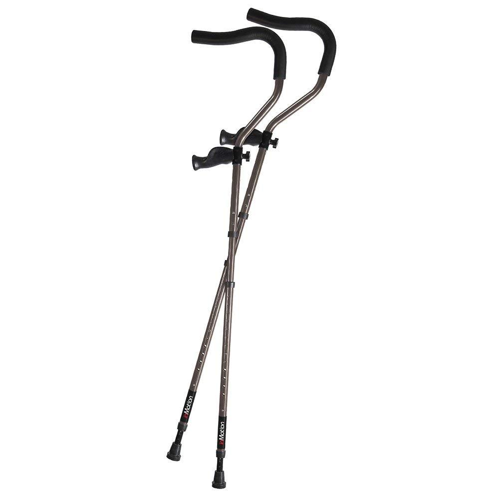 in-Motion Pro Crutches | Foldable | Ergonomic Handles | Spring Assist Technology | Articulating Tips | Size Short (4'8" - 5'9") | Charcoal Grey