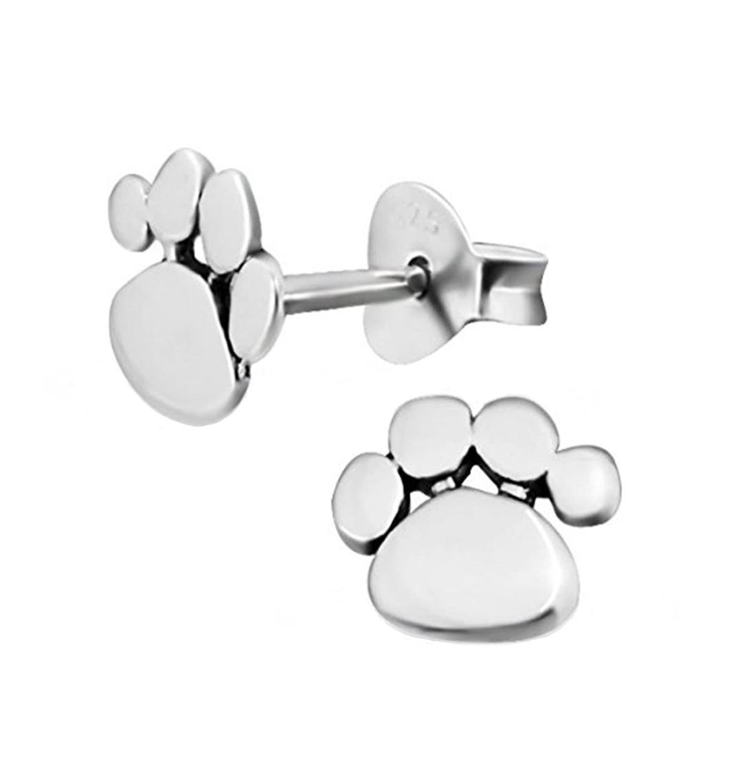 Katy CraigDog Paw Earrings .925 Sterling Silver Cat Print