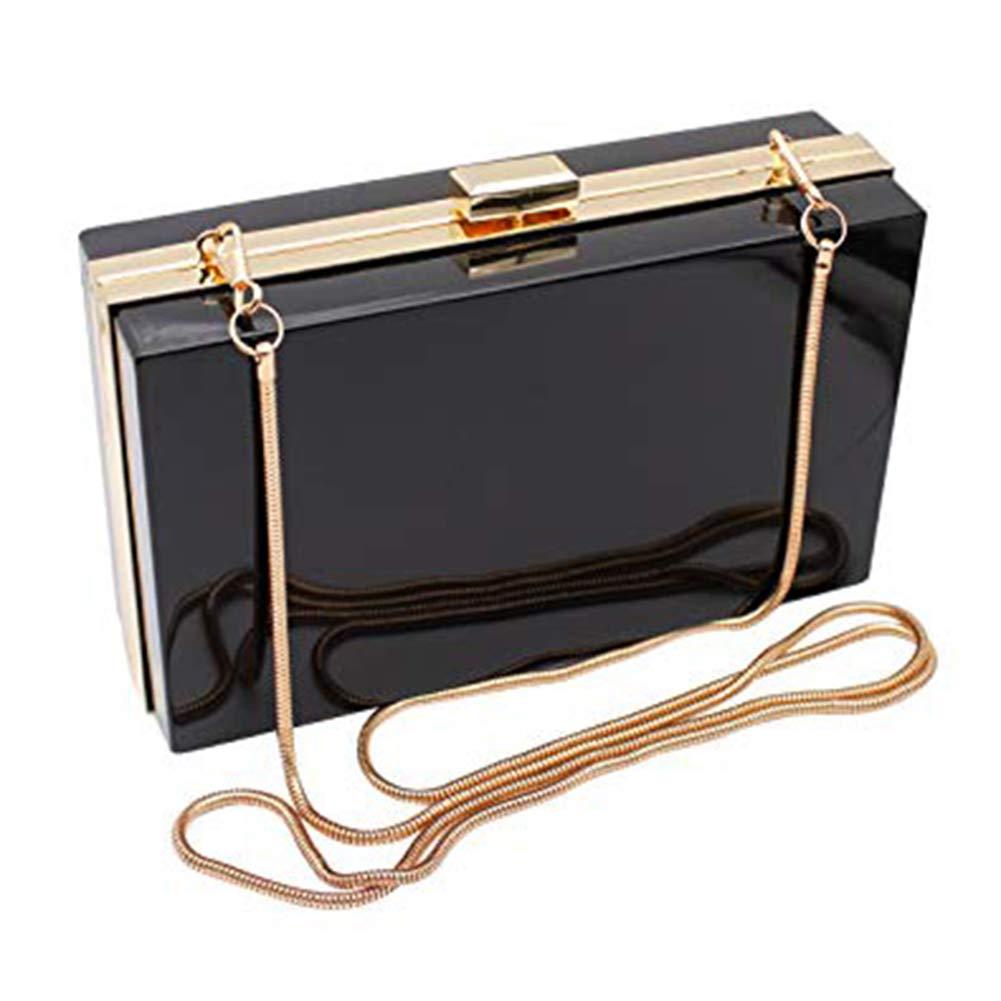 Cute Transparent Acrylic Shoulder Bag Clear Crossbody Evening Clutch Purse Handbag With 2 Gold Chain For Women