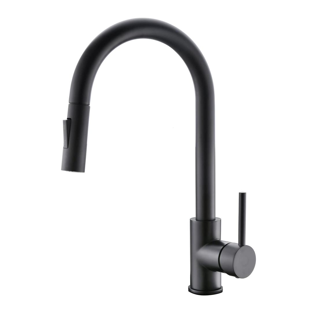 havinBlack Kitchen Faucet with Pull Down Sprayer, High Arc Stainless Steel Material, with cUPC Ceramic Cartridge,Without Deck Plate,Fit for 1 Kitchen Sink or Laundry Sink,Matte Black