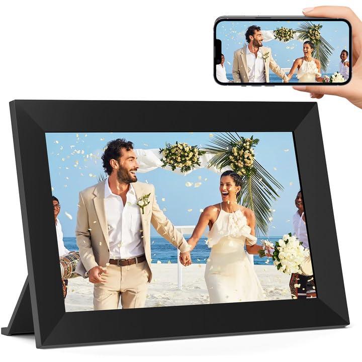 Digital Picture Frame LOPEVI - Frameo 10.1 inch Smart WiFi Digital Photo Frame, 1280x800 HD IPS Touch Screen Photo Frame Electronic, Electronic Picture Frame-Birthday, Wedding, for mom and Family