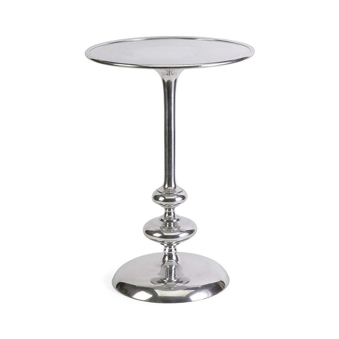 IMAX Cheshire Aluminum Side Table - Metal Accent Table for Bedroom, Living Room, Dining Room, Small Round Table. Accent Furniture