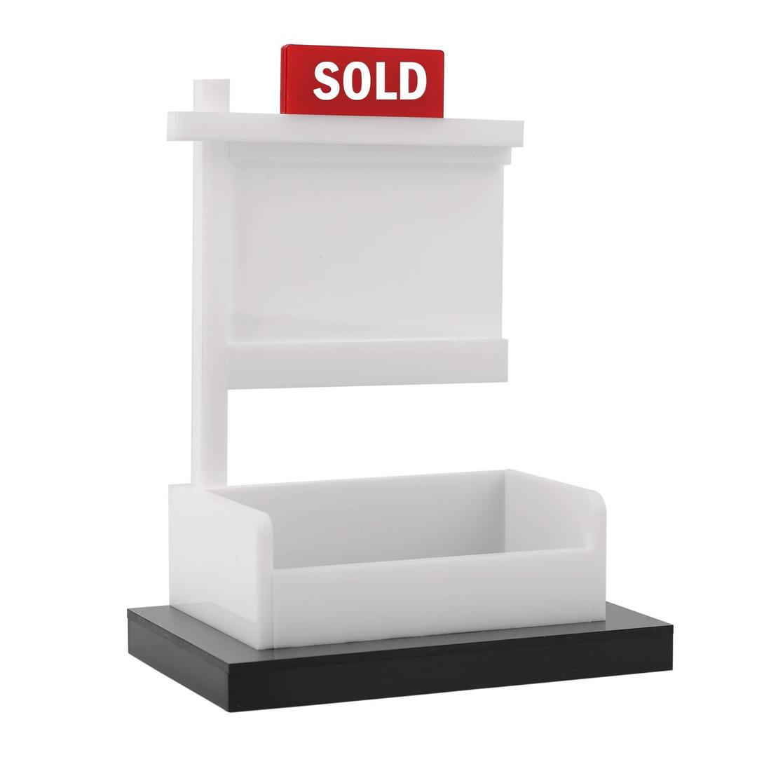 KINBOM Real Estate Business Card Display, Acrylic Card Display Stand Accommodates 3.5x2 Inch Cards Desktop Business Card Holder for Business Office