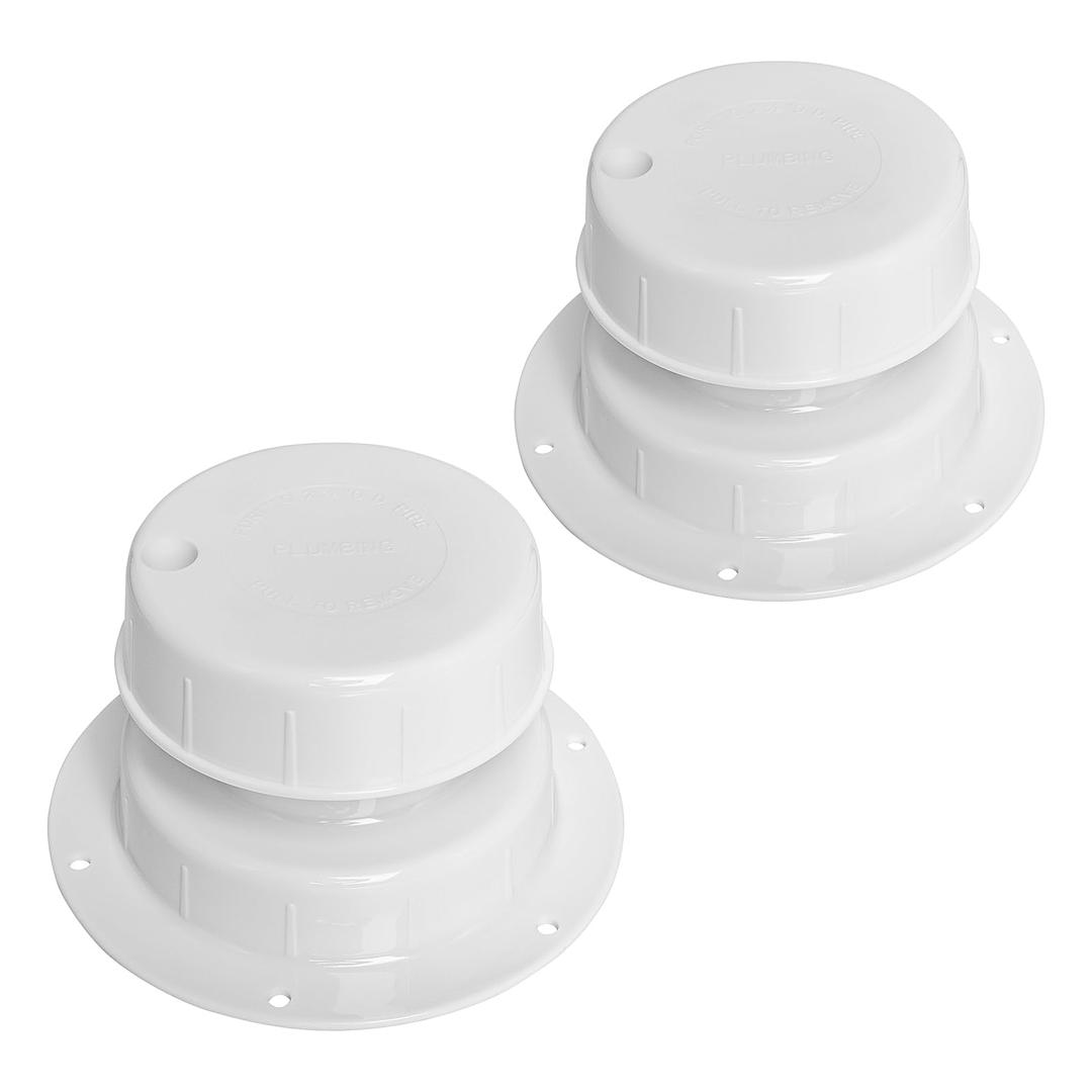 RV Plumbing Vent Caps - Camper Vent Cap Replacement for RV Trailer Camper Motorhome, RV Roof Sewer Vent Cover Caps Kit for 1 to 2 3/8 Inch Pipe - White (2 Pack)