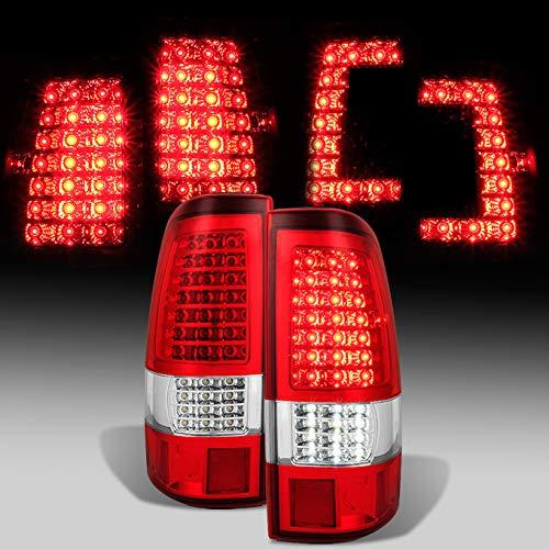 AKKON - For [C-Shape Full LED Style] 2003 2004 2005 2006 Chevy Silverado | 2004-2006 GMC Sierra Taillights Pair