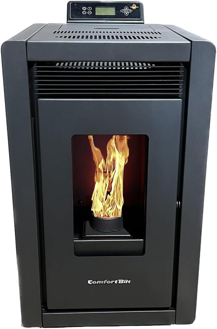 Comfortbilt Small Mini Pellet Stove HP 40 1,500 ft² 25 LB Hopper Apline Series, Black