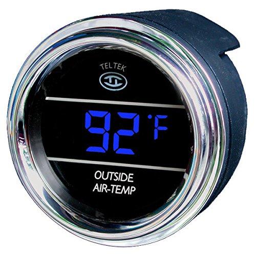 Auto Thermometer Gauge for Kenworth 2006+ - Bezel: Chrome - LED Color: Blue