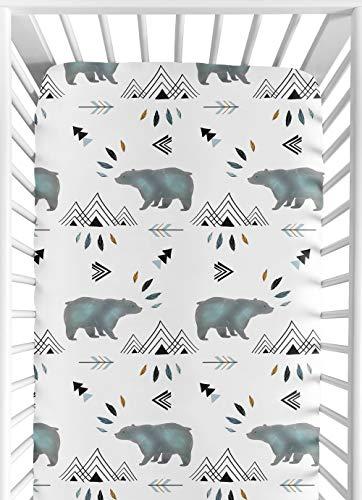 Baby or Toddler Fitted Crib Sheet for Bear Mountain Watercolor Collection by Sweet Jojo Designs