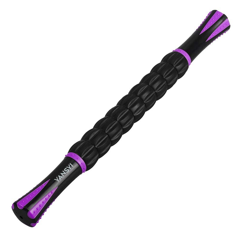 YANSYIMuscle Roller Stick for Athletes - Body Massage Roller Stick - Release Myofascial Trigger Points Reduce Muscle Soreness Tightness Leg Cramps & Back Pain for Physical Therapy & Recovery (Purple)