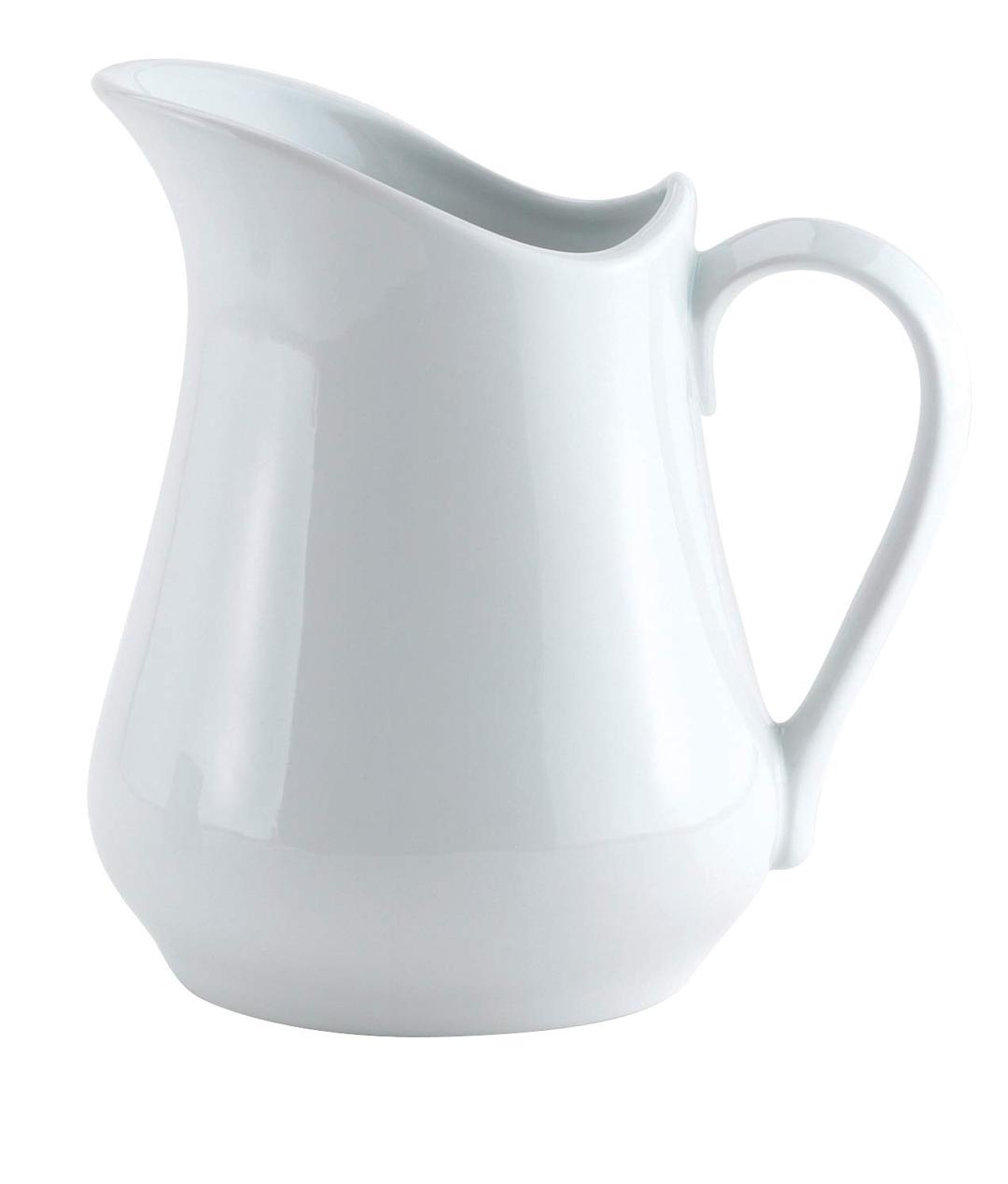 HIC Kitchen Creamer Pitcher with Handle, Fine White Porcelain, 16-Ounce