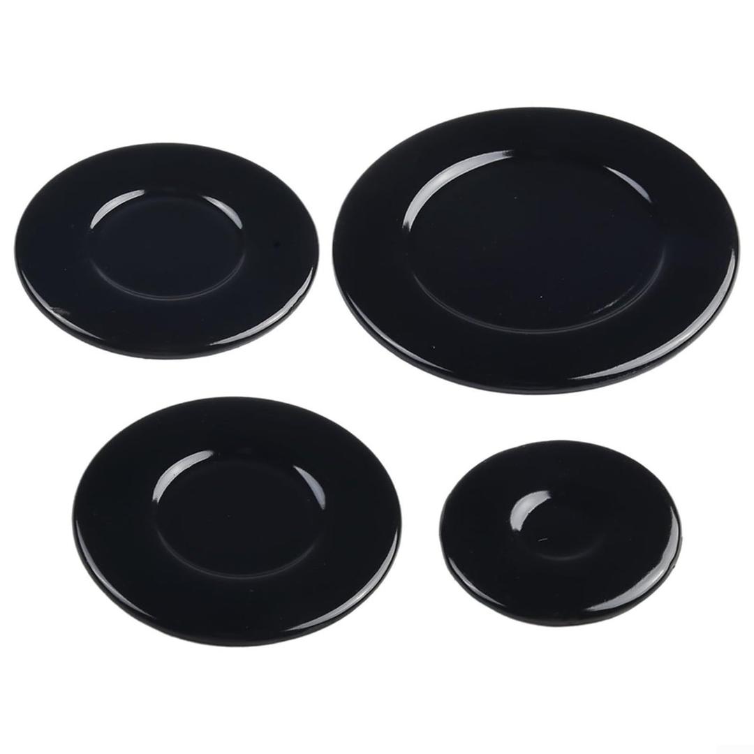 4PCS Cooker Hob Gas Burner Cap Set, Stove Handles Lid Kit for SABAF Range Parts Accessories, 55mm 75mm 100mm Oven Gas Hob Burner Crown Flame Cap Cover(Concave)