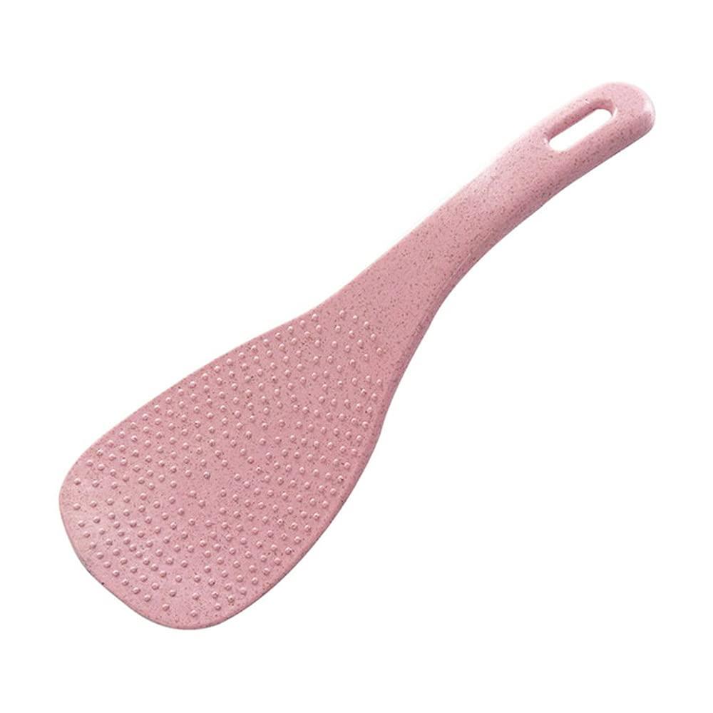 Wheat Straw Rice Paddles, Non-Stick Rice Scoopers Durable Rice Spoons, Cooking Spatulas Creative Dinnerware Kitchen Accessories(Pink)