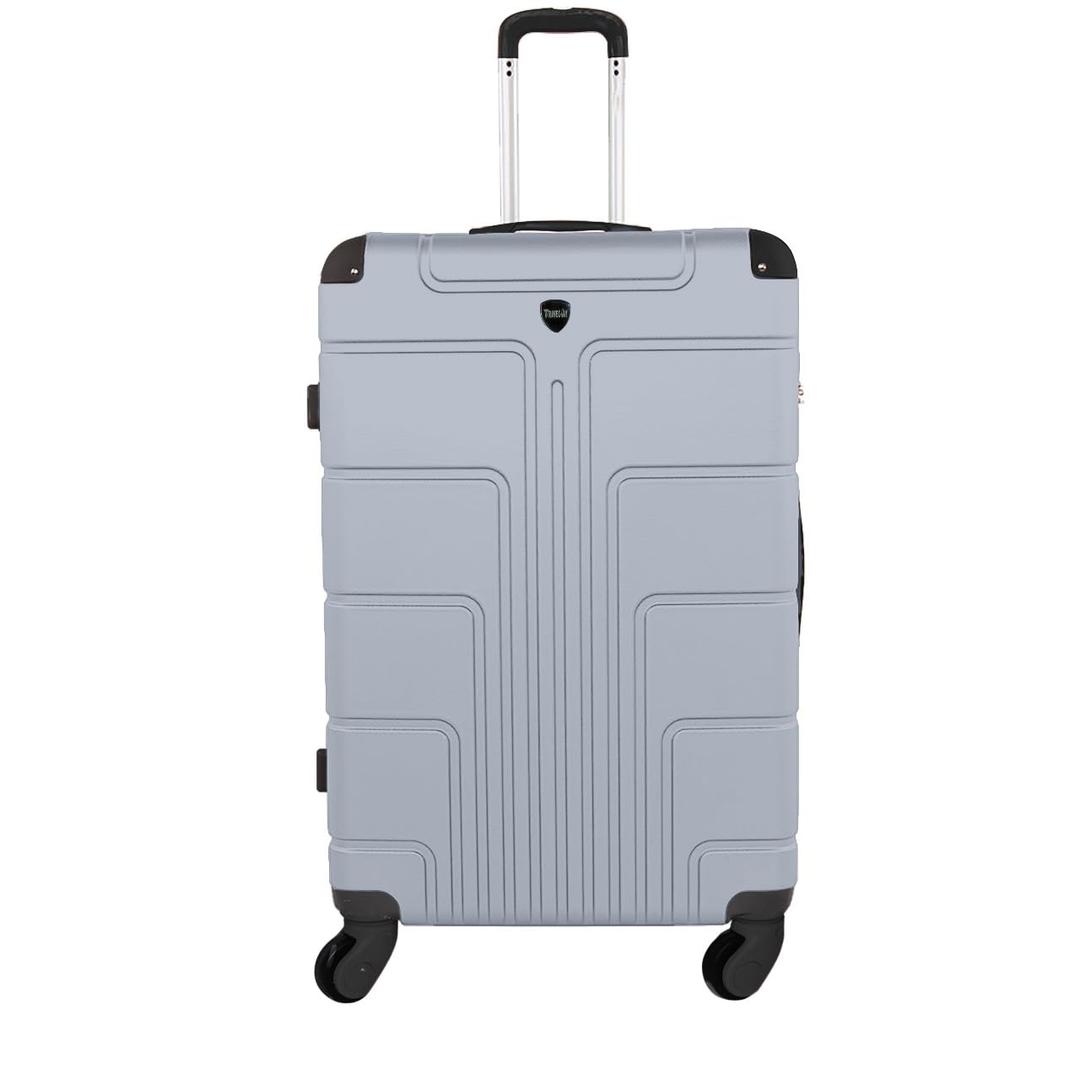 GenericHard-Side Suitcase | ABS Material Checked Bag Compact 8 Kg Hand-Carry Luggage with Lightweight Design and 8-Wheel Spinners (20 Inch (51 cm), Silver)