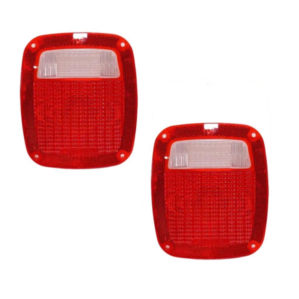 For Jeep Wrangler 1987-2006 Pair of Tail Light Lens Only W/Gasket& Screw Driver and Passenger Side CH2808106 | 56006514