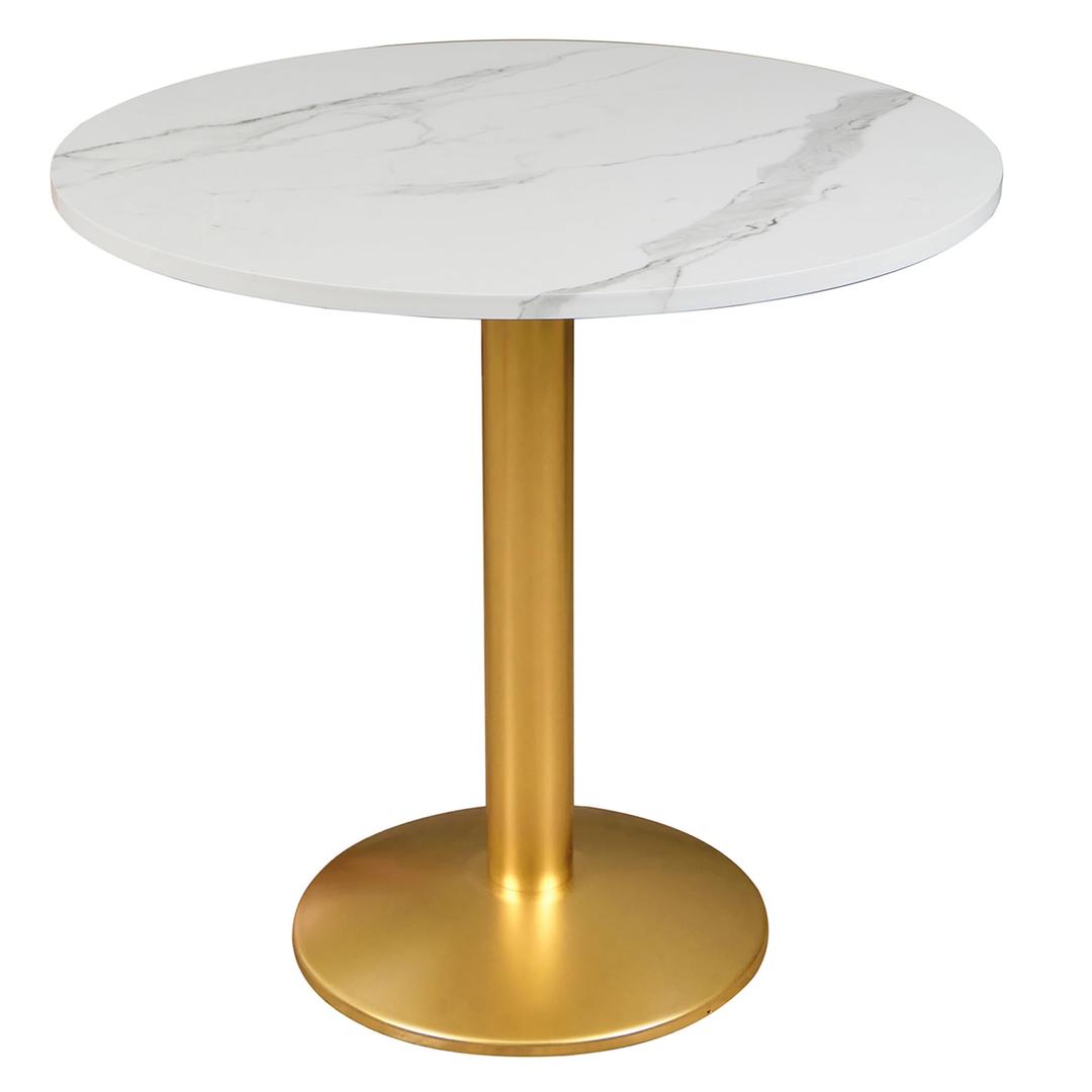 Round Modern Dinning Table Bistro Table Tulip Table with Faux Marble top,Easy Assemble,Sturdy Metal Frame Diameter 30in*H28.54in