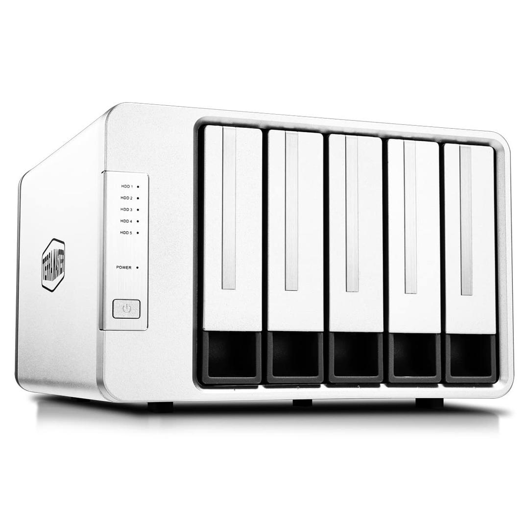 TERRAMASTER D5-300 USB3.1 (Gen1) Type C 5-Bay External Hard Drive Enclosure Support RAID 0, RAID 1, RAID 5, RAID 10, Clone, JBOD, Single Disk Hard Disk RAID Storage (Diskless)