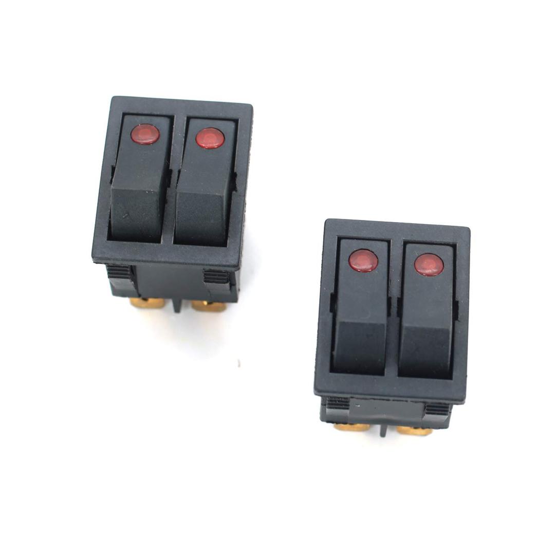 SEEU.AGAIN 2Pcs AC 16A/250V 20A/125V Double Light 6 Pin SPST ON/OFF 2 Way Boat Rocker Switch