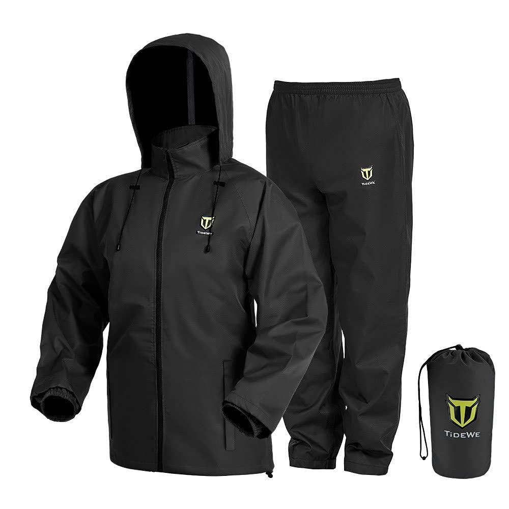 TIDEWE Rain Suit, Waterproof Breathable Lightweight 2 Pieces Rainwear