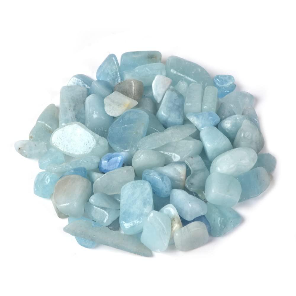 Justinstones Natural Aquamarine Polished Chips Crushed Tumbled Stone Crystal Healing Embellishments 100 Grams