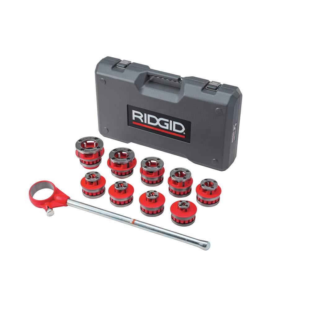 RIDGID36505, Exposed Ratchet Threader Set, 1/8 to 2 in,Silver/Red,Small