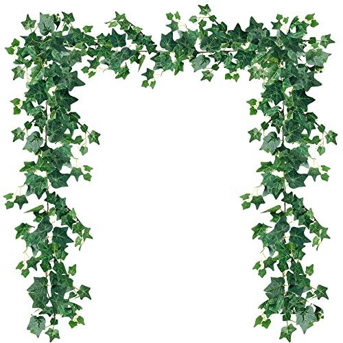 Sggvecsy 3 Pcs Artificial Ivy Vines Kit 6.4Ft Odorless Silk Ivy Garland with Green Leaves Fake Hanging Plants Artificial Greenery Decor for Wedding Home Wall Party Indoor Outdoor Decoration