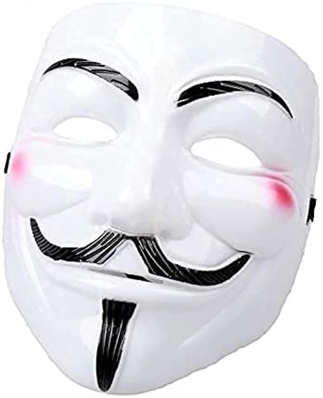 RGLT White V for Vendetta Guy Fawkes Fox Face Mask Fancy Halloween Cosplay Pack of 1, MK-2GuyFox, Regular