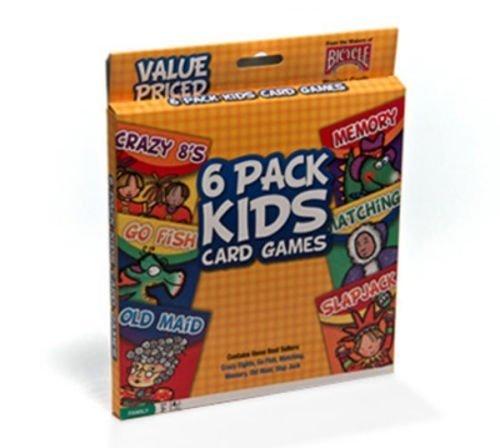 Bicycle 6 Pack Kids Playing Cards Games Go Fish Crazy 8's Old Maid Slapjack New