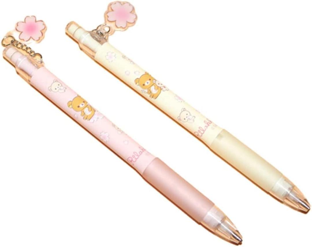 2pcs Kawaii Sakura Mechanical Pencil 0. 5/0. 7mm 2B Cartoon Bear Automatic Pencils Gift for Kids Korean Stationery School Office Press Pen Writing Supplies Convenient and Practical