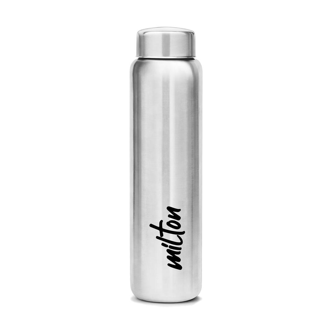 MILTON Aqua 1000 Stainless Steel Water Bottle, 950 ml, Silver | Leak Proof | Office Bottle | Gym Bottle | Home | Kitchen | Hiking | Treking Bottle | Travel Bottle.